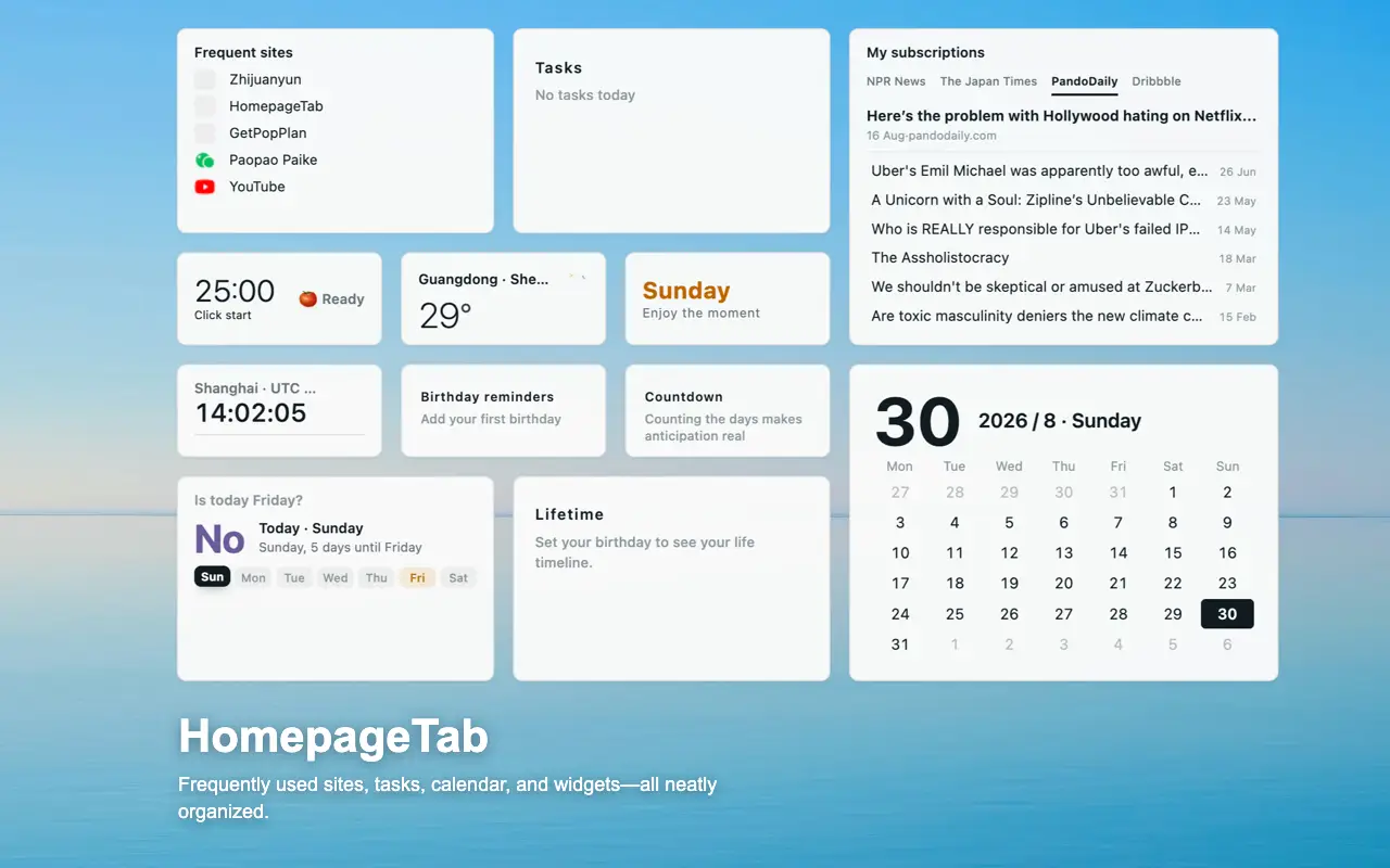HomepageTab New Tab cover