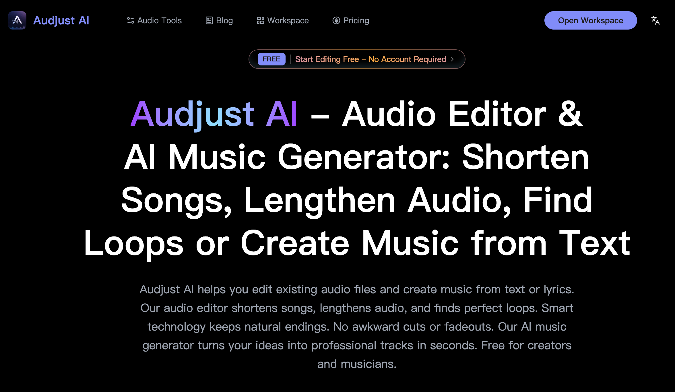 Audjust AI - Audio Editor & AI Music Gen cover