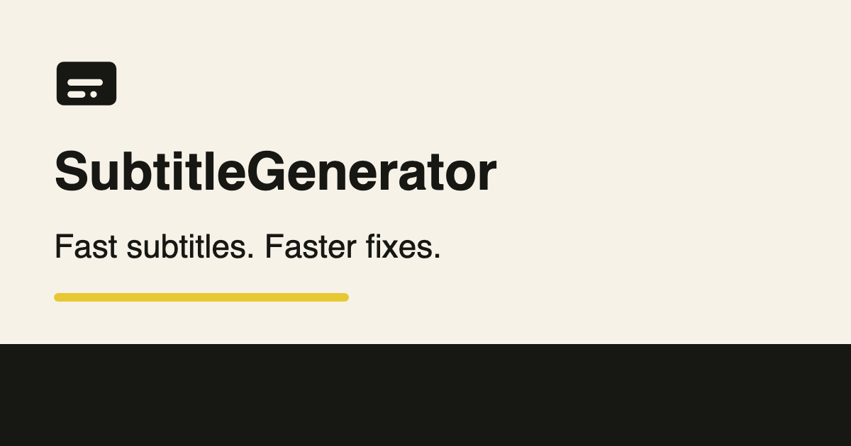 SubtitleGenerator cover