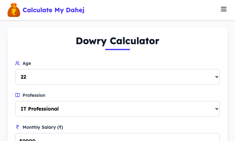 Dahej Calculator