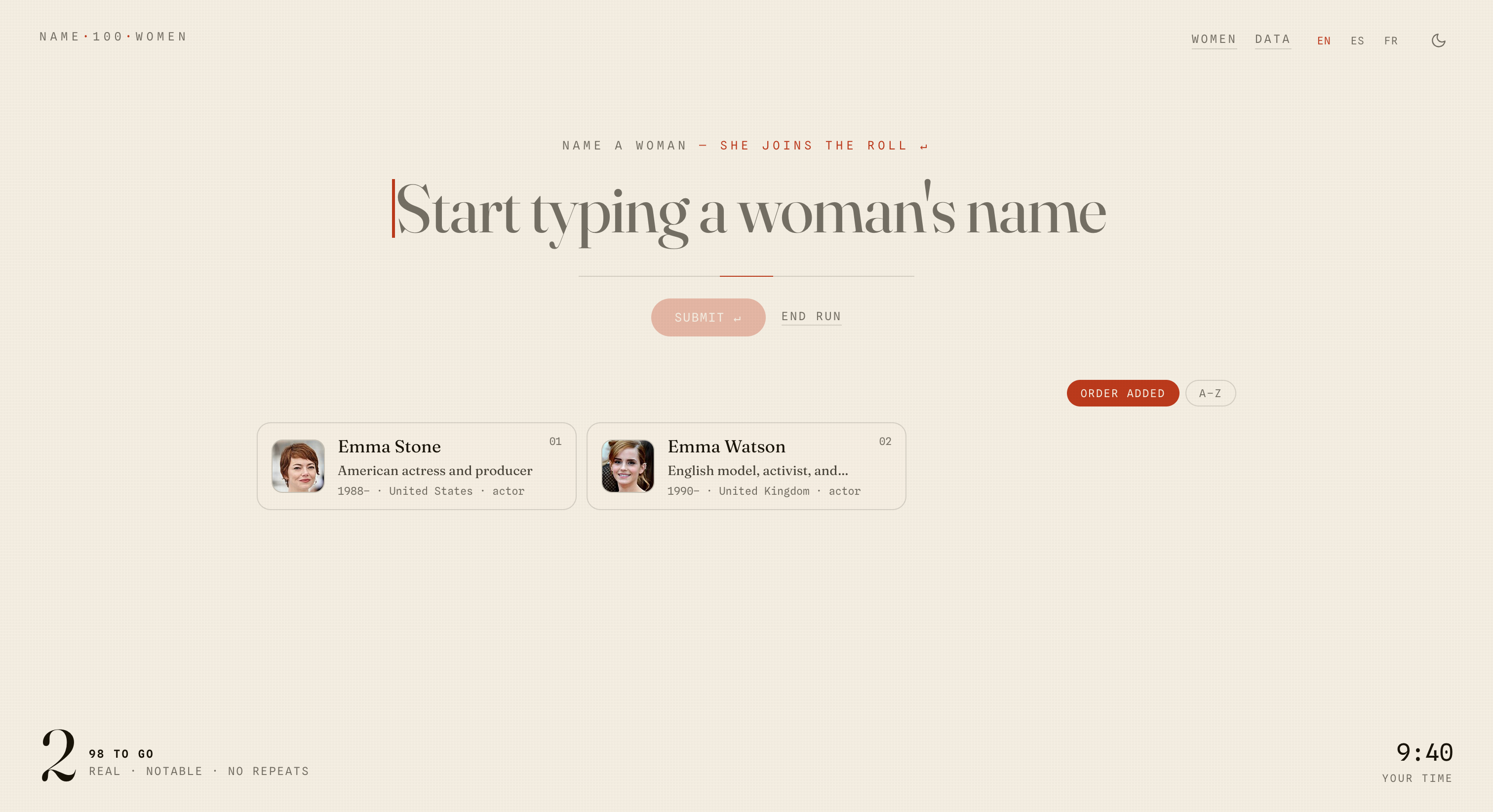 Name 100 Women cover