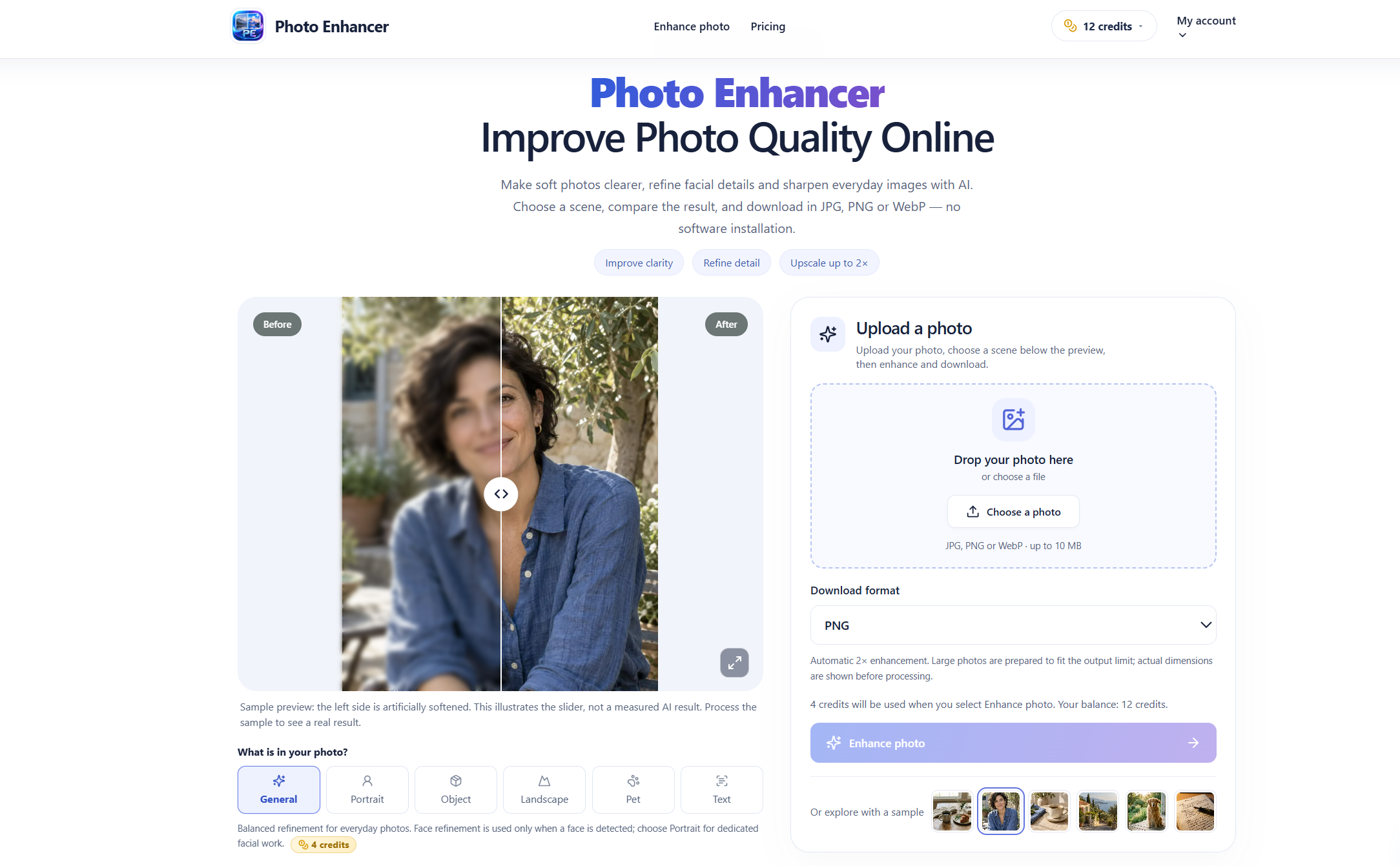 EnhancerPhoto is an online AI photo edit