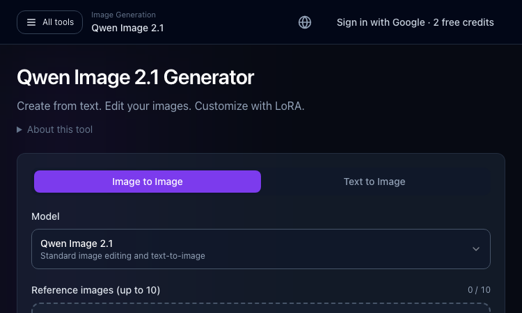 Qwen Image 2.1 Generator
