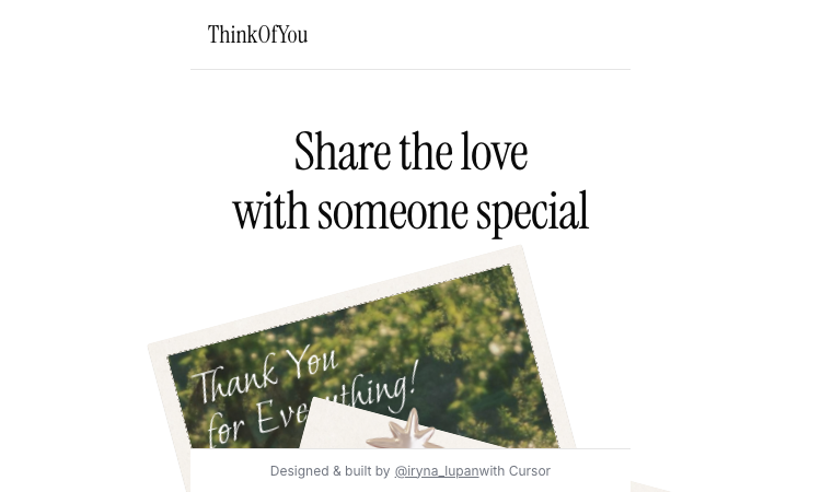 Think Of You Vercel App